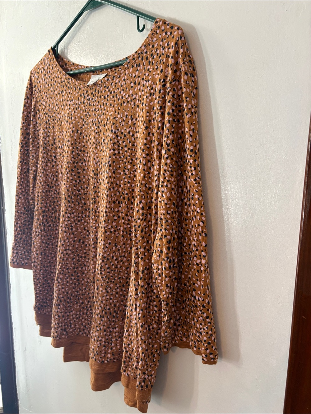 J. Jill Rust Multi-Dot Long Sleeve Boatneck Top Size Large Petite - Picture 5 of 9